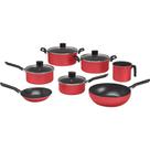 Conjunto de Panelas Antiaderente 7 Peças Brinox Garlic 7001/441 Vermelho