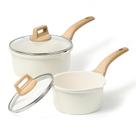 Conjunto de Panelas Antiaderentes CAROTE (1,5L e 3,0L) - 4 Peças Brancas