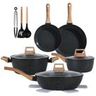 Conjunto de Panelas Anymark 15 Peças Antiaderente Cerâmica Preto