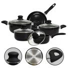 Conjunto de Panelas c/ 05 pçs Relobraz Preto Antiaderente Qualidade Profissional - 76762 Conjunto de Panelas c/ 05 pçs Relobraz Preto Antiaderente Qualidade Profissional - 76762