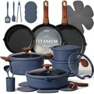 Conjunto de Panelas CAROTE 30 peças Antiaderente de Titânio com Alças Destacáveis Conjunto de Panelas CAROTE 30 peças Antiaderente de Titânio com Alças Destacáveis