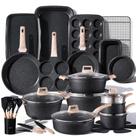 Conjunto de Panelas CAROTE 44 peças Antiaderente Indução e Utensílios para Forno