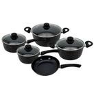 Conjunto de panelas com revestimento ceramico incanto 5 pecas preta - cm02