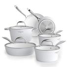 Conjunto de Panelas Cooksmak Cerâmica Antiaderente 10 Peças Branco