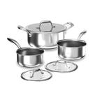 Conjunto de Panelas de Aço Inoxidável Cooker King 3 Peças Antiaderente