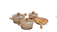 Conjunto de Panelas de Ceramica Forjed 4pcs Chocolate Eirilar