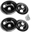 Conjunto de panelas de gotejamento Fetechmate Black Porcelain, pacote com 4 unidades para forno elétrico