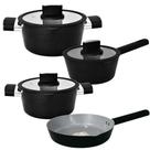 Conjunto de Panelas de Indução Antiaderente Cerâmica Chicago Preto 4 peças - Casambiente Conjunto de Panelas de Indução Antiaderente Cerâmica Chicago Preto 4 peças - Casambiente