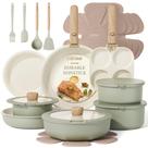 Conjunto de panelas e frigideiras CAROTE Non Stick, 25 unidades, verde de indução Conjunto de panelas e frigideiras CAROTE Non Stick, 25 unidades, verde de indução