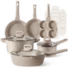 Conjunto de panelas e frigideiras de cozinha CAROTE Non Stick Taupe 13 unidades