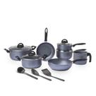 Conjunto De Panelas e Utensílios 10 Peças Ceramic Life Suprema Jeans Brinox