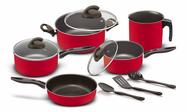 Conjunto De Panelas Elegan Vermelho Teflon 08 Peças