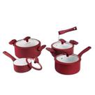 Conjunto de Panelas Inducao 5 Pecas Vermelho - Hercules Conjunto de Panelas Inducao 5 Pecas Vermelho - Hercules