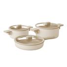 Conjunto de Panelas Indução com Revestimento Cerâmico - Chou Chou - Neoflam - Cor Bege - 3 Peças