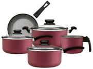 Conjunto de Panelas Panelux Antiaderente Cereja Premium 5 Peças
