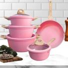 Conjunto De Panelas Versáteis E Estilosas Com Cor Rosa Para Presente De Avó Pronta Entrega