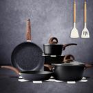 Conjunto de Panelas Vkoocy 12 Peças Cerâmica Antiaderente Preto
