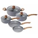Conjunto de Panelas Yafo Revestimento Cerâmico 5 pçs Granito Cinza A1005-C03 - Lehaví