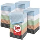 Conjunto de panos de microfibra Orighty, pacote com 100 unidades, 30x30cm, multicolorido