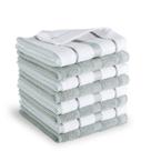 Conjunto de panos de prato KitchenAid Albany, pacote com 8, cinza fosco/branco, 30 x 30 cm