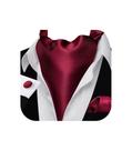 Conjunto de Pañuelo de Seda y Corbata Ascot Barry.Wang en Rojo Vino de 126 cm