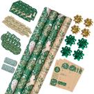 Conjunto de papel de embrulho de Natal RUSPEPA Jumbo Roll com acessórios Conjunto de papel de embrulho de Natal RUSPEPA Jumbo Roll com acessórios