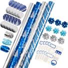 Conjunto de papel de embrulho de Natal WRAPAHOLIC Blue & Silver