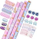 Conjunto de papel de embrulho de Natal WRAPAHOLIC Pastel Pink Purple