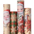 Conjunto de papel de embrulho RUSPEPA Kraft Christmas 4 Rolls 76x305cm