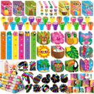 Conjunto de papelaria escolar BenLouis Hawaiian Luau 108 unidades para crianças Conjunto de papelaria escolar BenLouis Hawaiian Luau 108 unidades para crianças