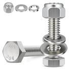 Conjunto de parafusos de cabeça hexagonal BNUOK 304 em aço inoxidável 18-8 18 conjuntos Conjunto de parafusos de cabeça hexagonal BNUOK 304 em aço inoxidável 18-8 18 conjuntos