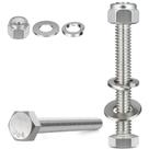 Conjunto de parafusos de cabeça hexagonal BNUOK 304 em aço inoxidável 18-8 (4 conjuntos)