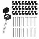 Conjunto de parafusos de obturador Taefaba 24 de 3 polegadas com tampas para Windows (48 unidades)