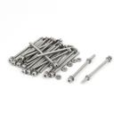 Conjunto de parafusos uxcell M3 x 50 mm, aço inoxidável 304, 25 conjuntos