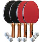 Conjunto de pás de pingue-pongue JP WinLook com estojo e bolas - 4 jogadores