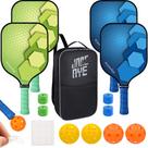 Conjunto de pás Pickle-Ball JonCaye com 4 raquetes e bolas
