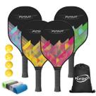 Conjunto de pás Pickleball Flydot, 4 pás, 4 bolas, bolsa e toalhas