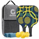 Conjunto de pás Pickleball Gonex Carbon Fiber com 4 bolas e bolsa