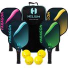 Conjunto de pás Pickleball Helium Paragon, pacote com 4, bolsa e bolas