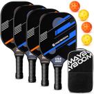 Conjunto de pás Pickleball Mayboom, pacote com 4 unidades, fibra de vidro, USAPA