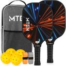 Conjunto de pás Pickleball MTEN em fibra de vidro com 4 bolas e bolsa