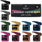 Conjunto de Pasta Pigmentada Rolio 10 Cores Escuras 29 g em Potes Conjunto de Pasta Pigmentada Rolio 10 Cores Escuras 29 g em Potes