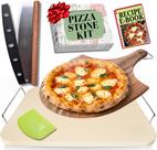 Conjunto de pedras para pizza Ritual Life 38 cm com ferramenta para descascar, cortar e fazer massa