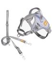 Conjunto de peitoral e guia para cães DF Martingale sem puxão, fivela metálica silenciosa, peitoral com clip frontal refletivo, ajuste regulável e alça para passeios e treinamento, cinza, 3/4", peito frontal 13,2"-16,0" Conjunto de peitoral e guia para cães DF Martingale sem puxão, fivela metálica silenciosa, peitoral com clip frontal refletivo, ajuste regulável e alça para passeios e treinamento, cinza, 3/4", peito frontal 13,2"-16,0"
