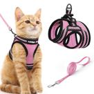 Conjunto de peitoral e guia para gato rabbitgoo ajustável, macio, rosa, M