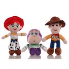 Conjunto de pelúcia Toy Story Woody, Jessie e Buzz Lightyear 3 peças