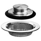Conjunto de peneira e tampão para ralo de pia de cozinha Hilltop 8,9 cm Conjunto de peneira e tampão para ralo de pia de cozinha Hilltop 8,9 cm