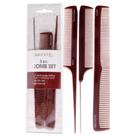 Conjunto de pentes Burmax SalonChic unissex de 3 peças de fibra de carbono
