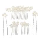 Conjunto de pentes de cabelo Spry Wedding Pearl, 5 peças para mulheres noivas Conjunto de pentes de cabelo Spry Wedding Pearl, 5 peças para mulheres noivas