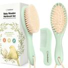 Conjunto de pentes e escovas de cabelo para bebês KeaBabies Soft Goat Bristle